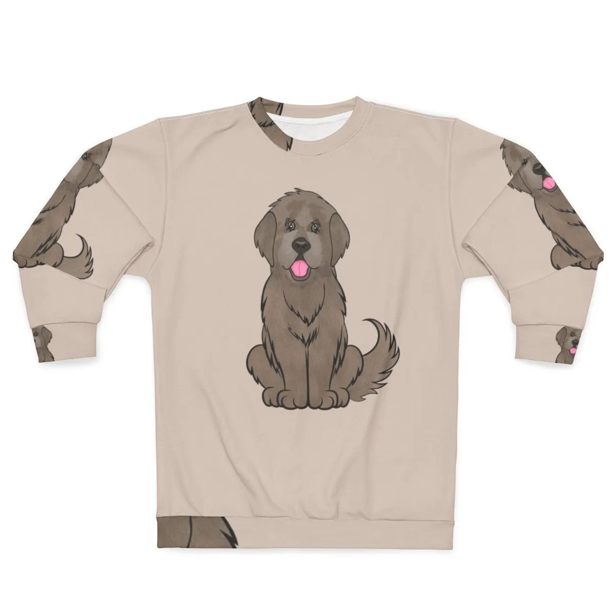 Adorable Newfoundland Sweatshirt with Cartoon Dog Design