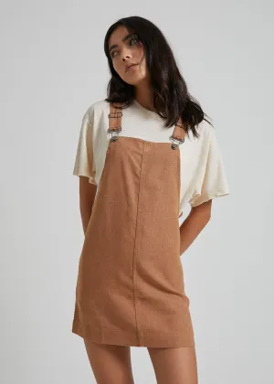 Afends Womens Mae - Hemp Overall Dress - Clay