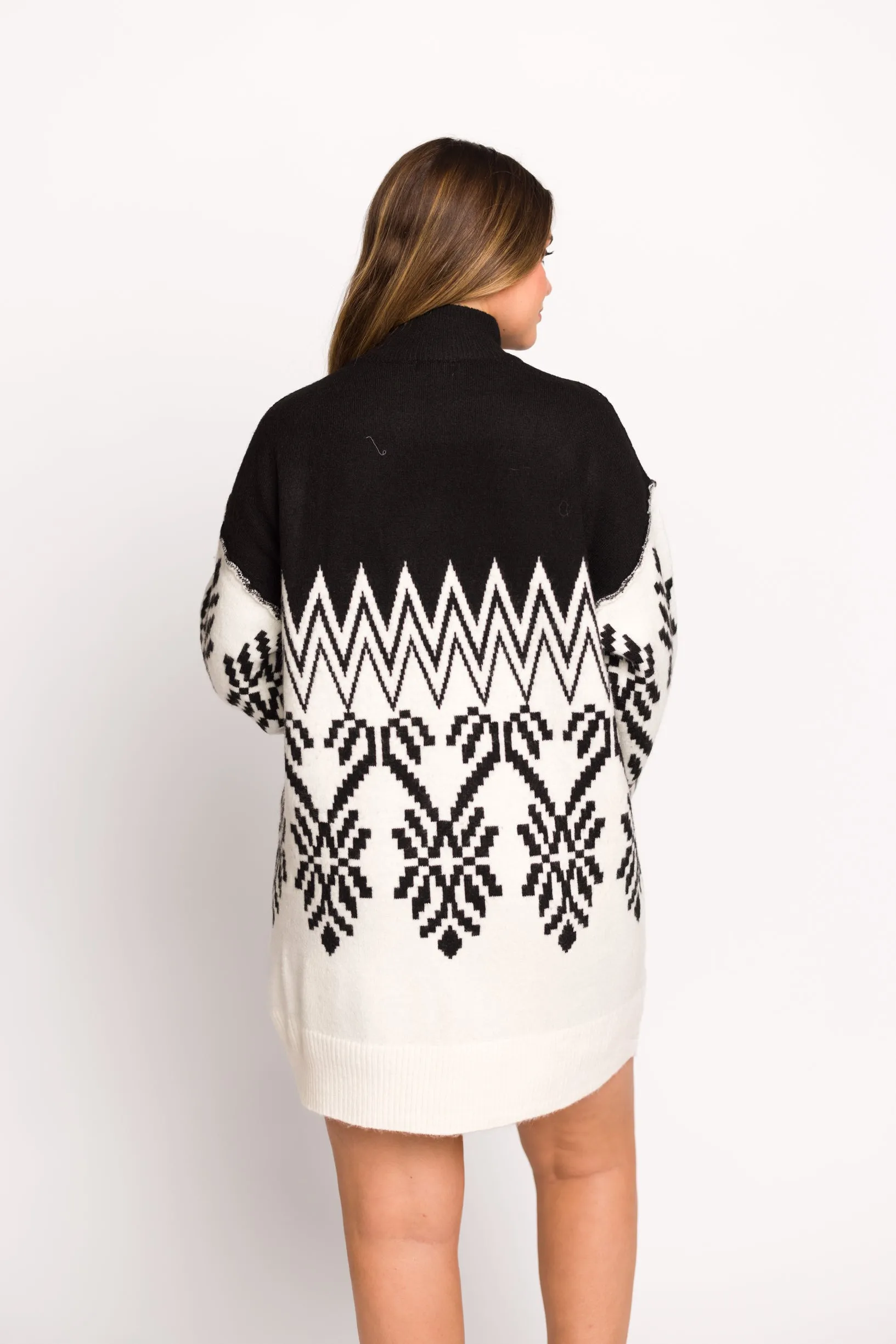 Alpine Knit Sweater Mini Dress in Cream