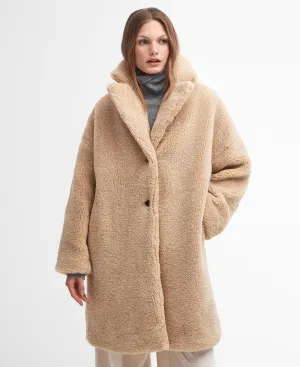 Ambani Teddy Coat - Beige/Winter White Tartan