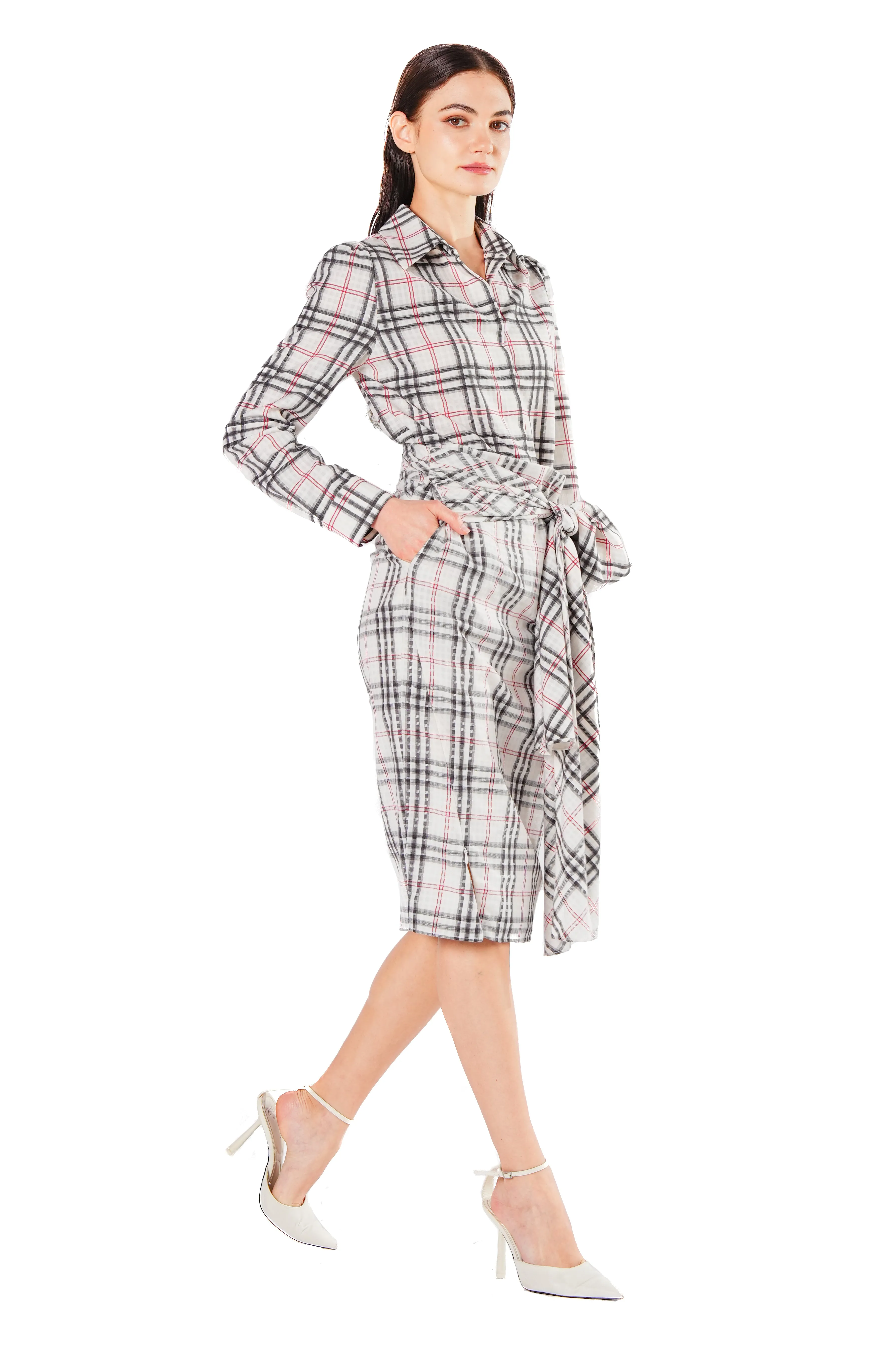 Anika White Checkered Shirt