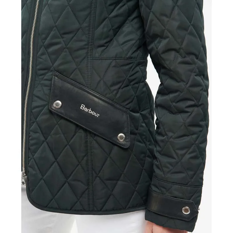 Barbour Premium Cavalry Ladies Quilted Jacket - Black/Ancient