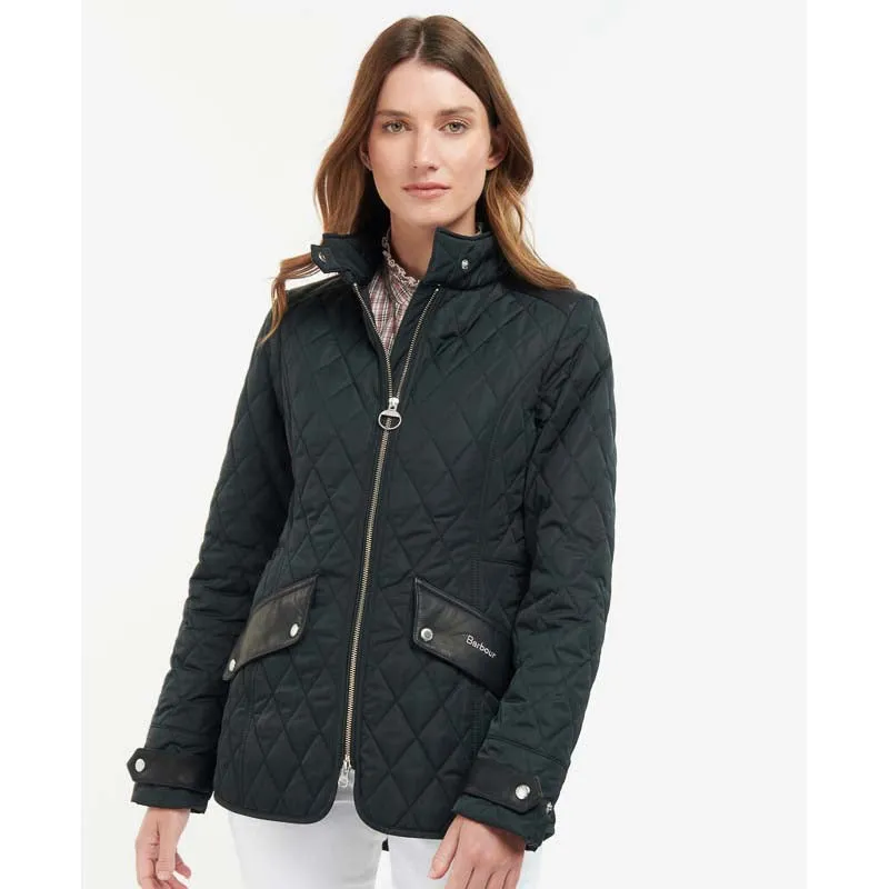 Barbour Premium Cavalry Ladies Quilted Jacket - Black/Ancient