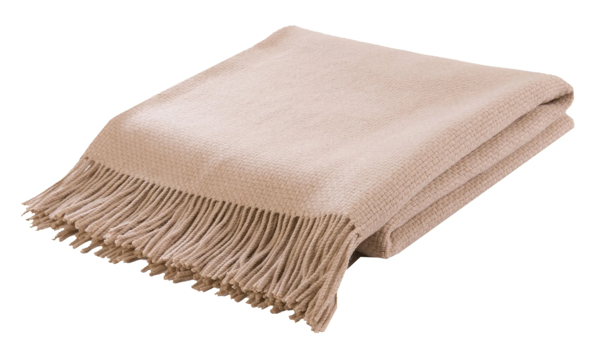 Basketweave Camel Hair Throw