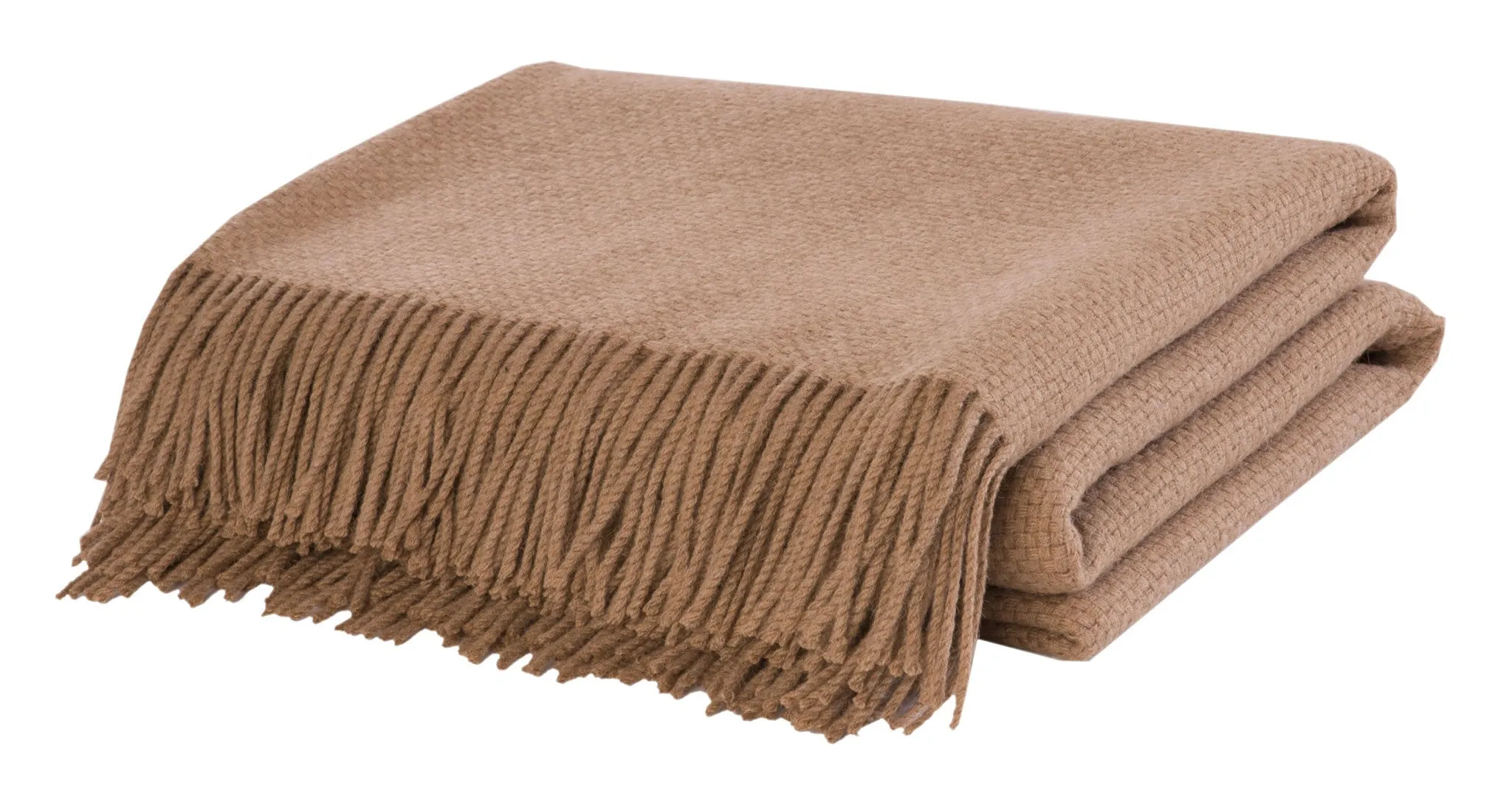 Basketweave Camel Hair Throw