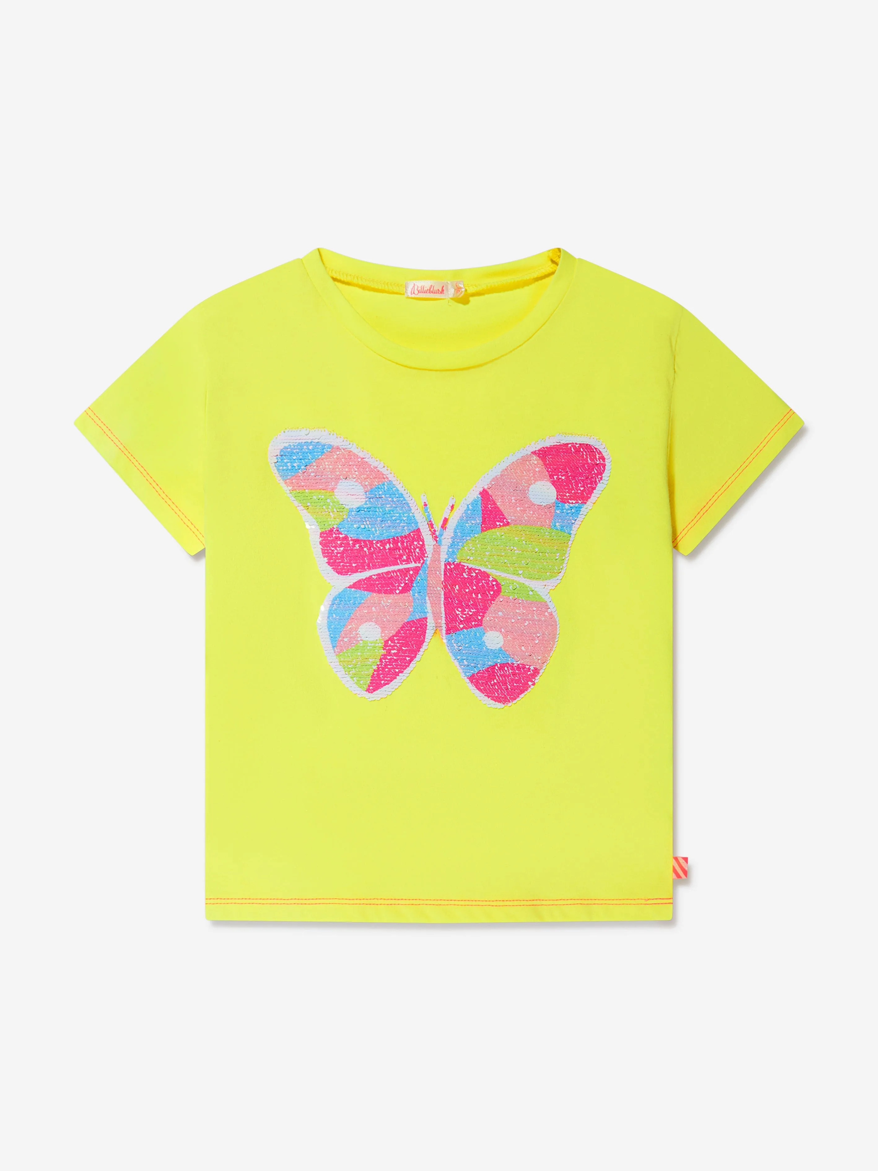 Billieblush Girls Illustrated Sequin T-Shirt in Yellow