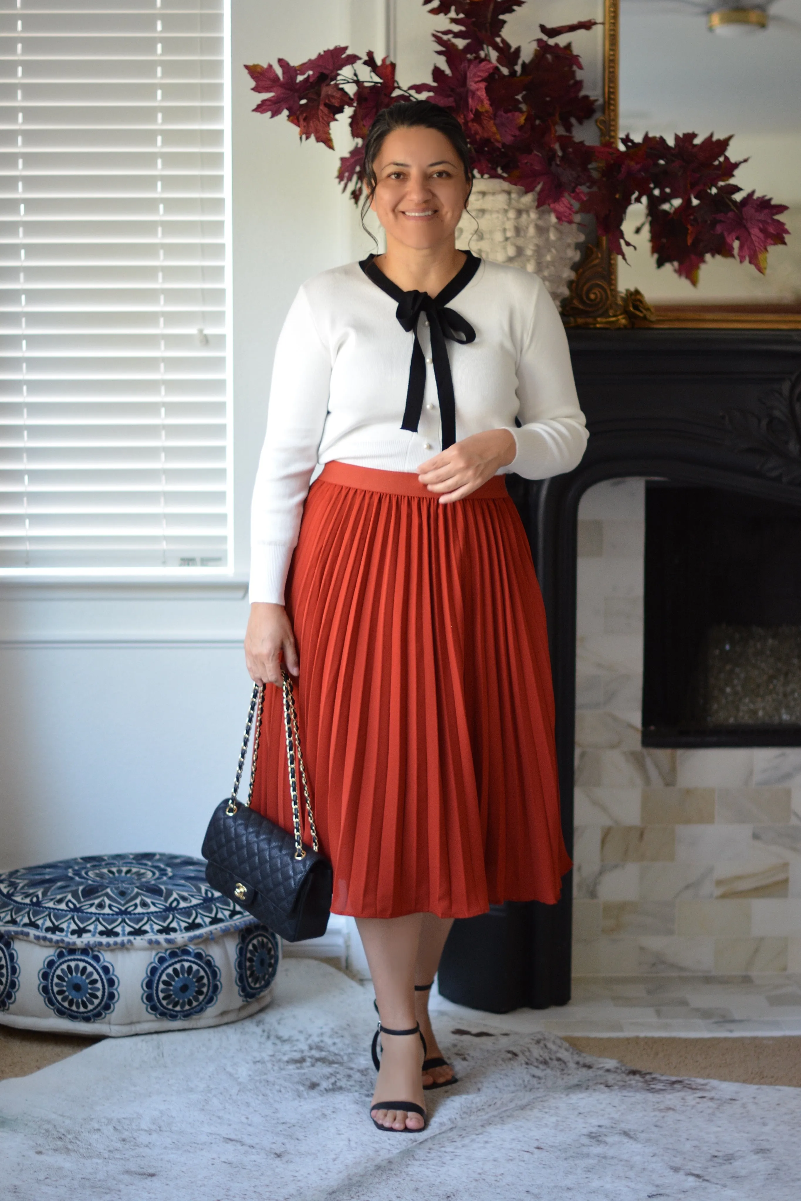 Cheri Rust Pleated Skirt