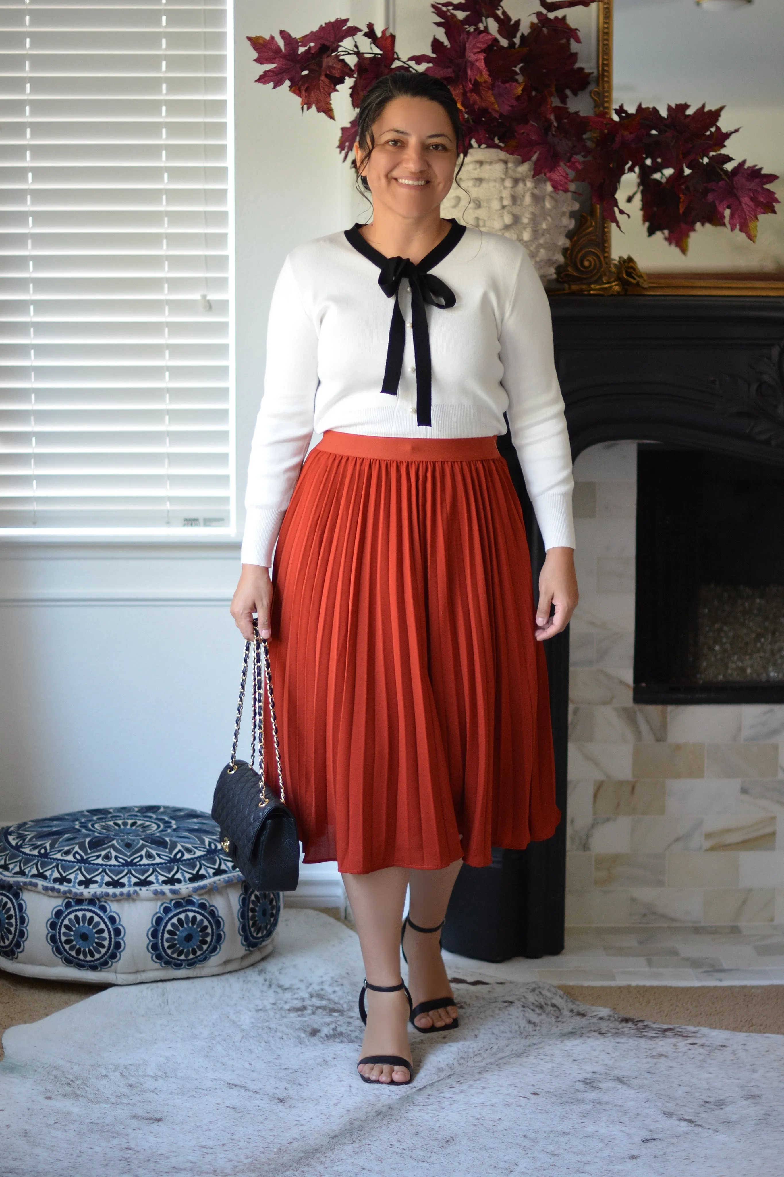 Cheri Rust Pleated Skirt