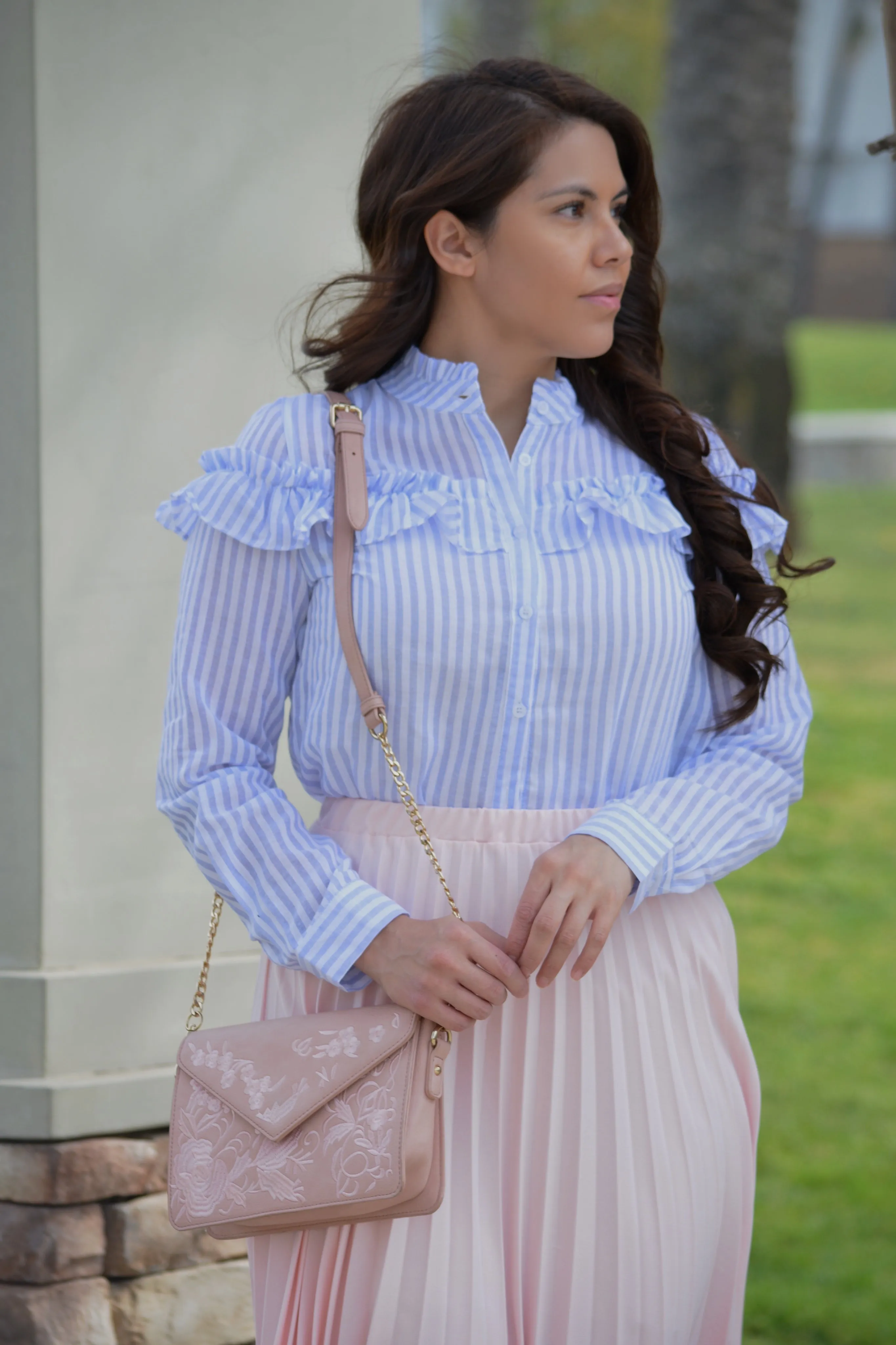 Cheryl Pink Pleated Skirt