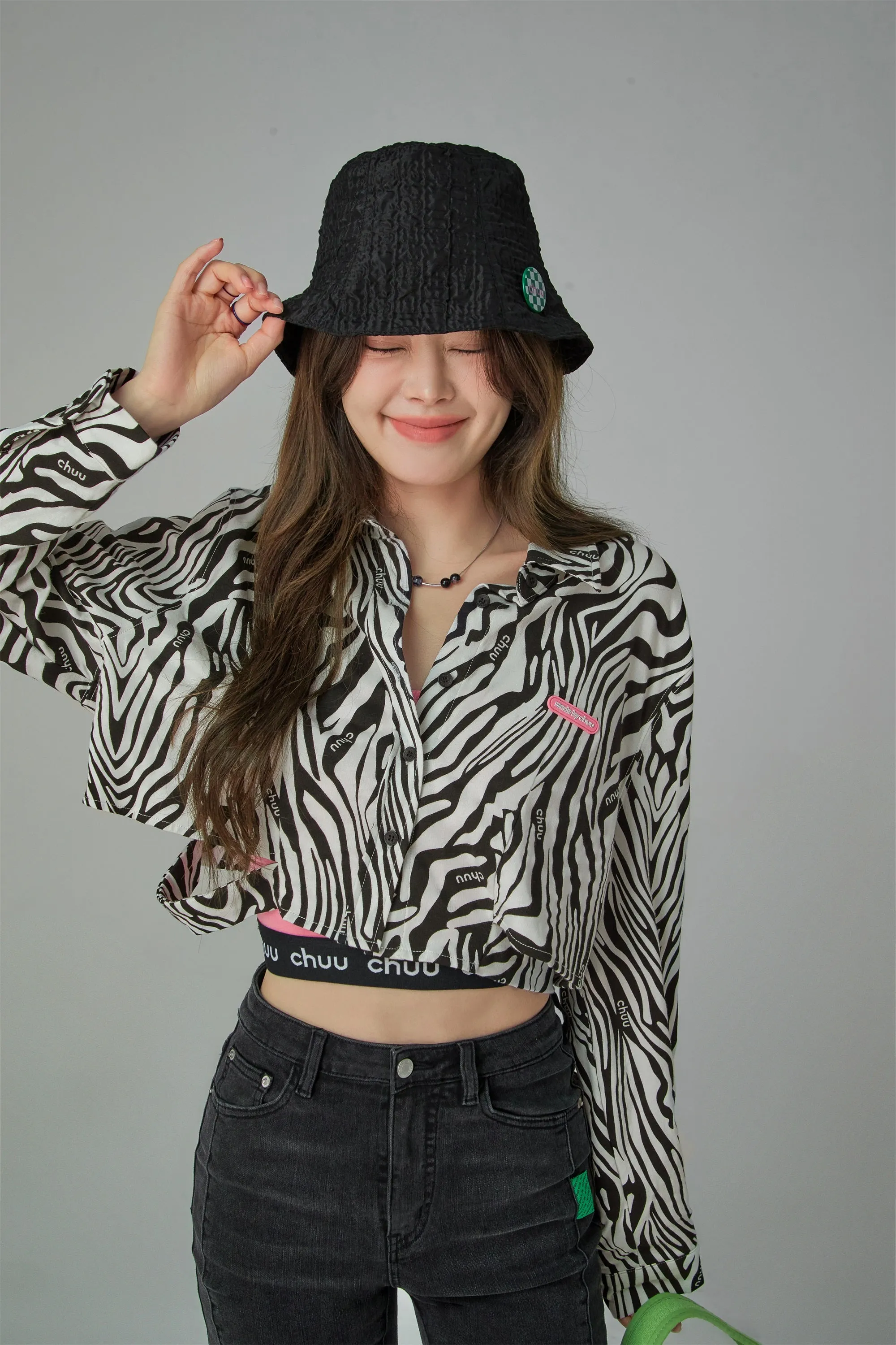 Chic Zebra Cropped Shirt