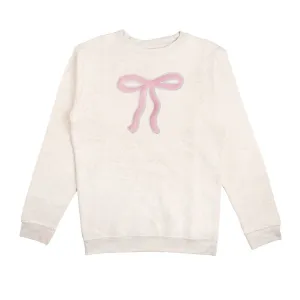 Coquette Bow Patch Adult Sweatshirt - Natural