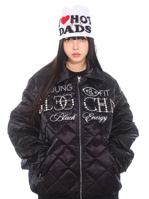 Crystal Logo Quilted Jacket