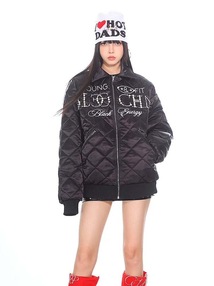 Crystal Logo Quilted Jacket