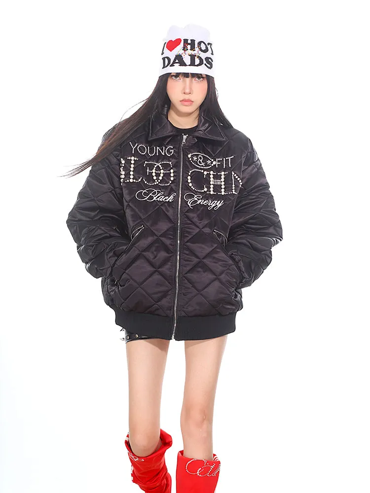 Crystal Logo Quilted Jacket