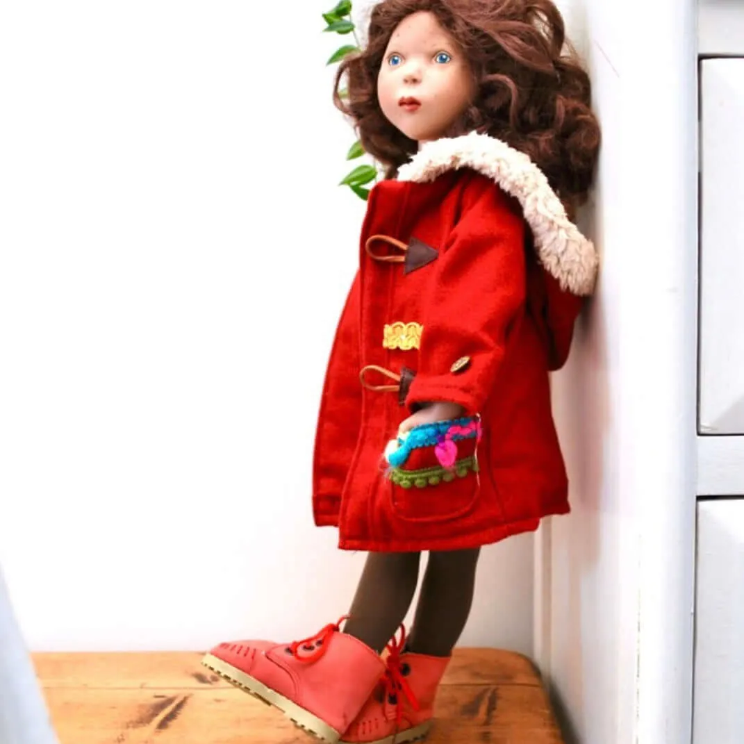 Doll Coat sewing pattern 18” doll duffle coat instant DIGITAL Download