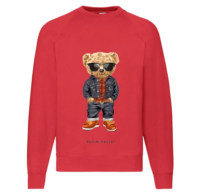 Eco-Friendly Denim Monster Bear Pullover