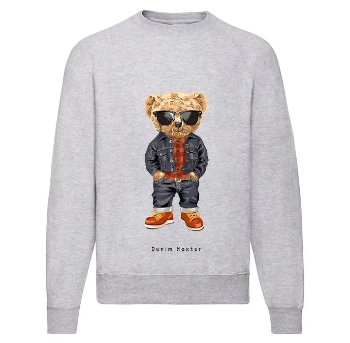 Eco-Friendly Denim Monster Bear Pullover