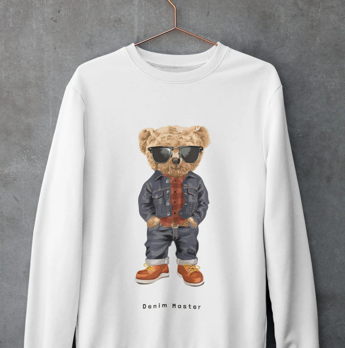 Eco-Friendly Denim Monster Bear Pullover