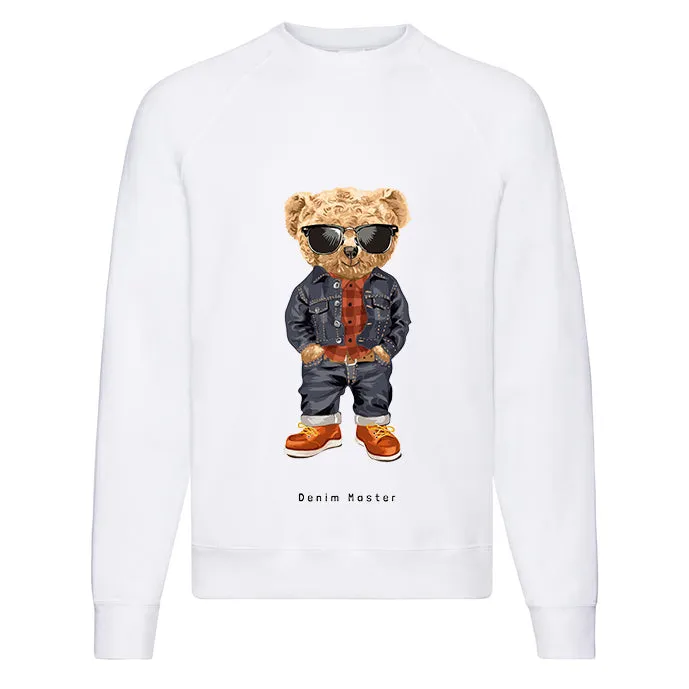 Eco-Friendly Denim Monster Bear Pullover