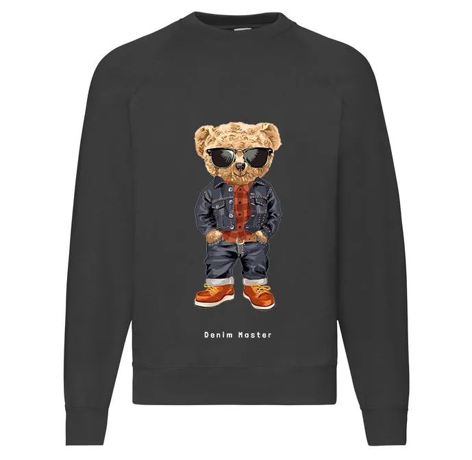 Eco-Friendly Denim Monster Bear Pullover