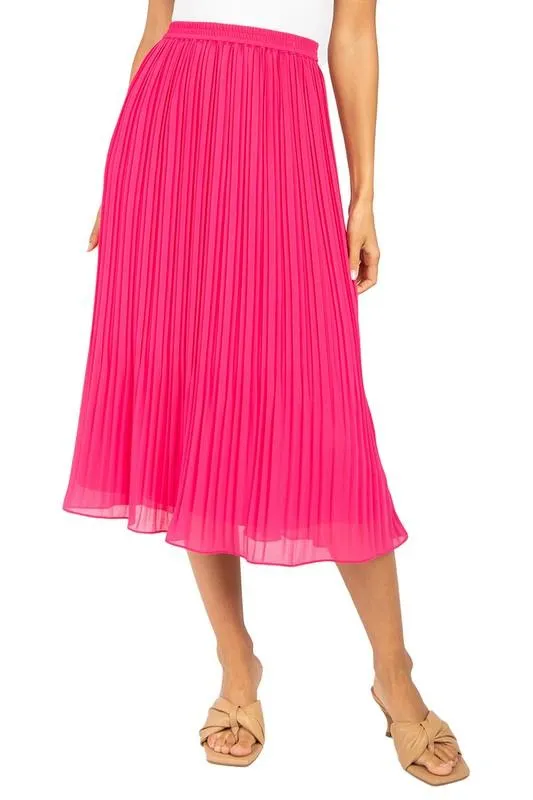 Eloise Fuchsia Pleated Skirt