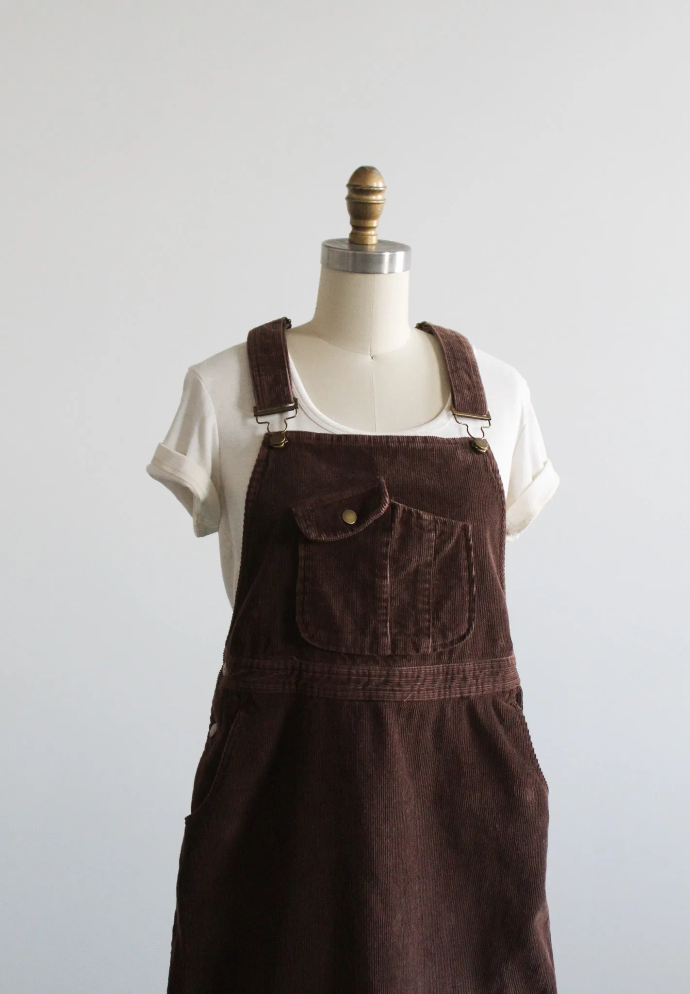 espresso corduroy overall dress