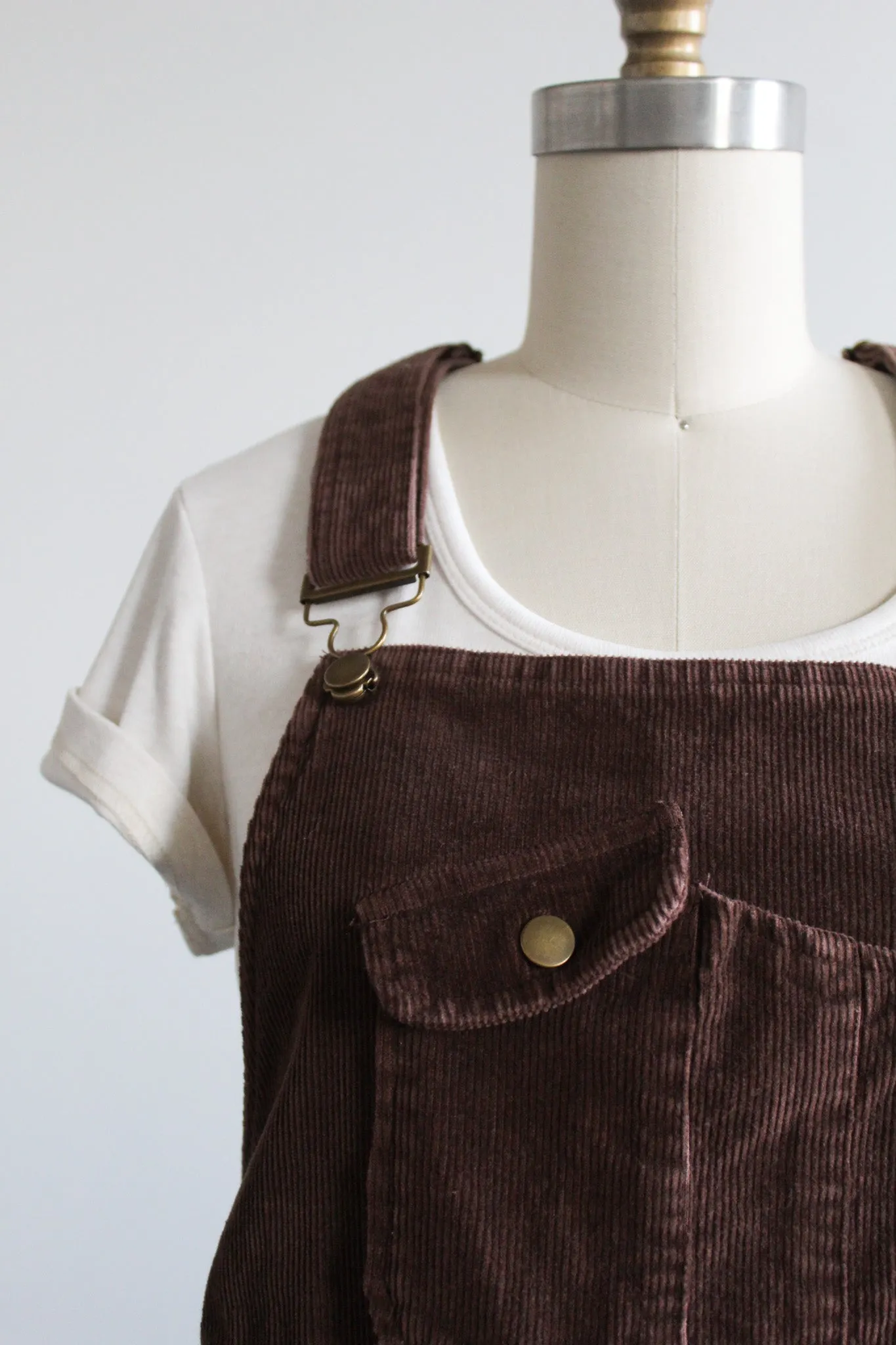 espresso corduroy overall dress