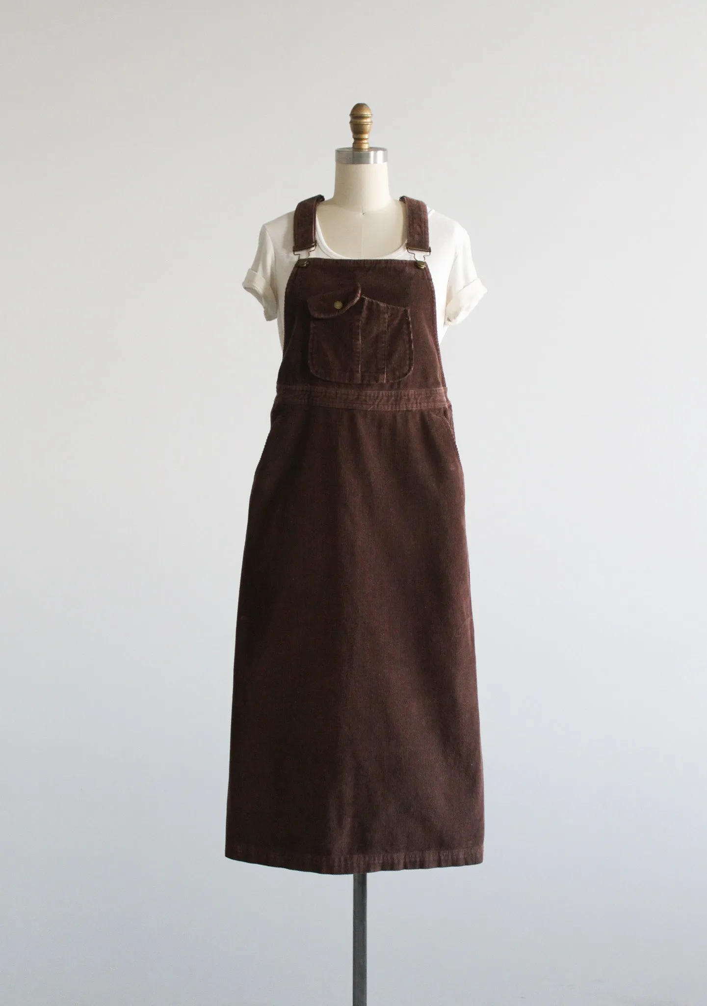 espresso corduroy overall dress