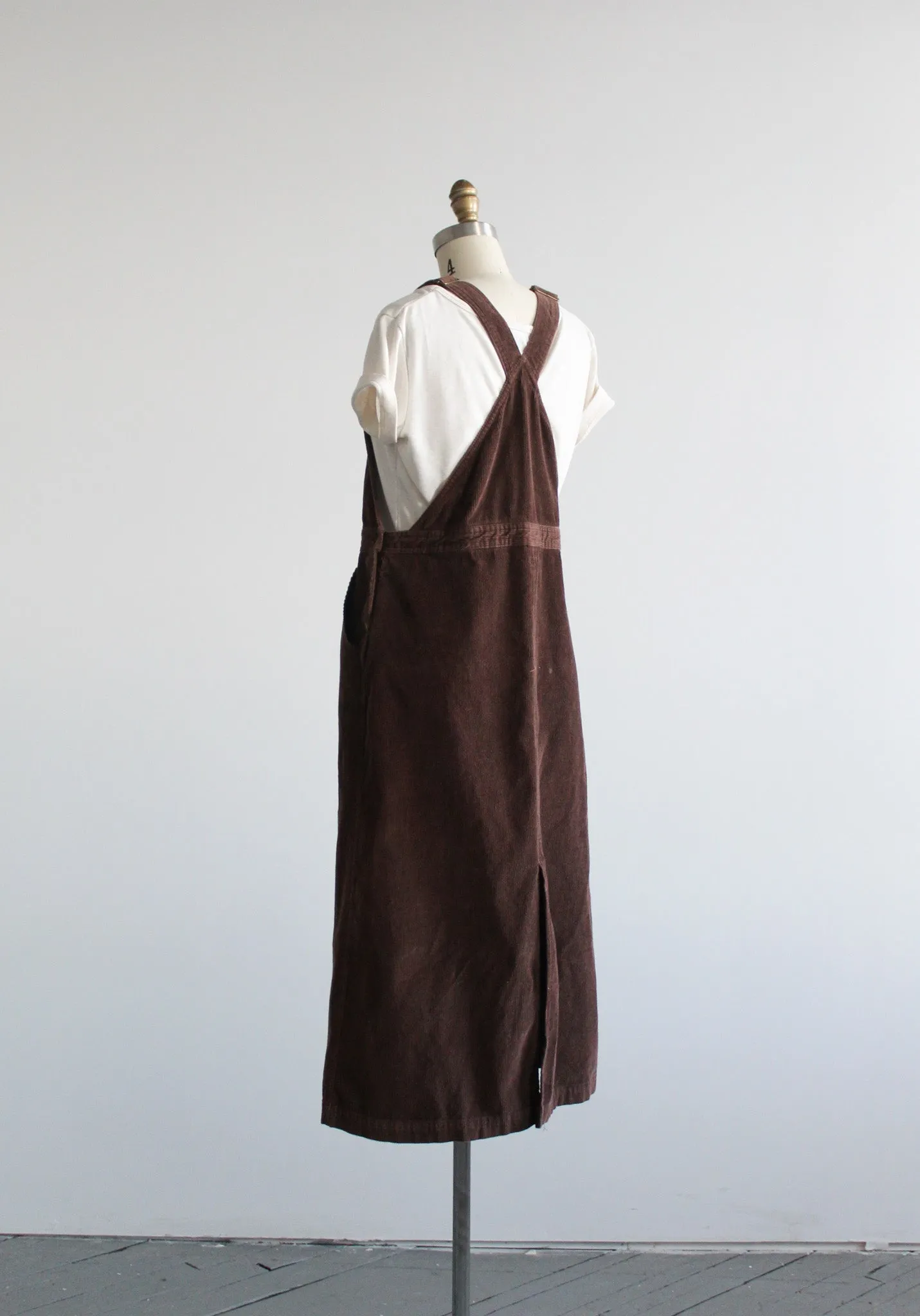 espresso corduroy overall dress