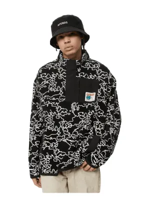 Fleece Afends Script recycled - Black camo