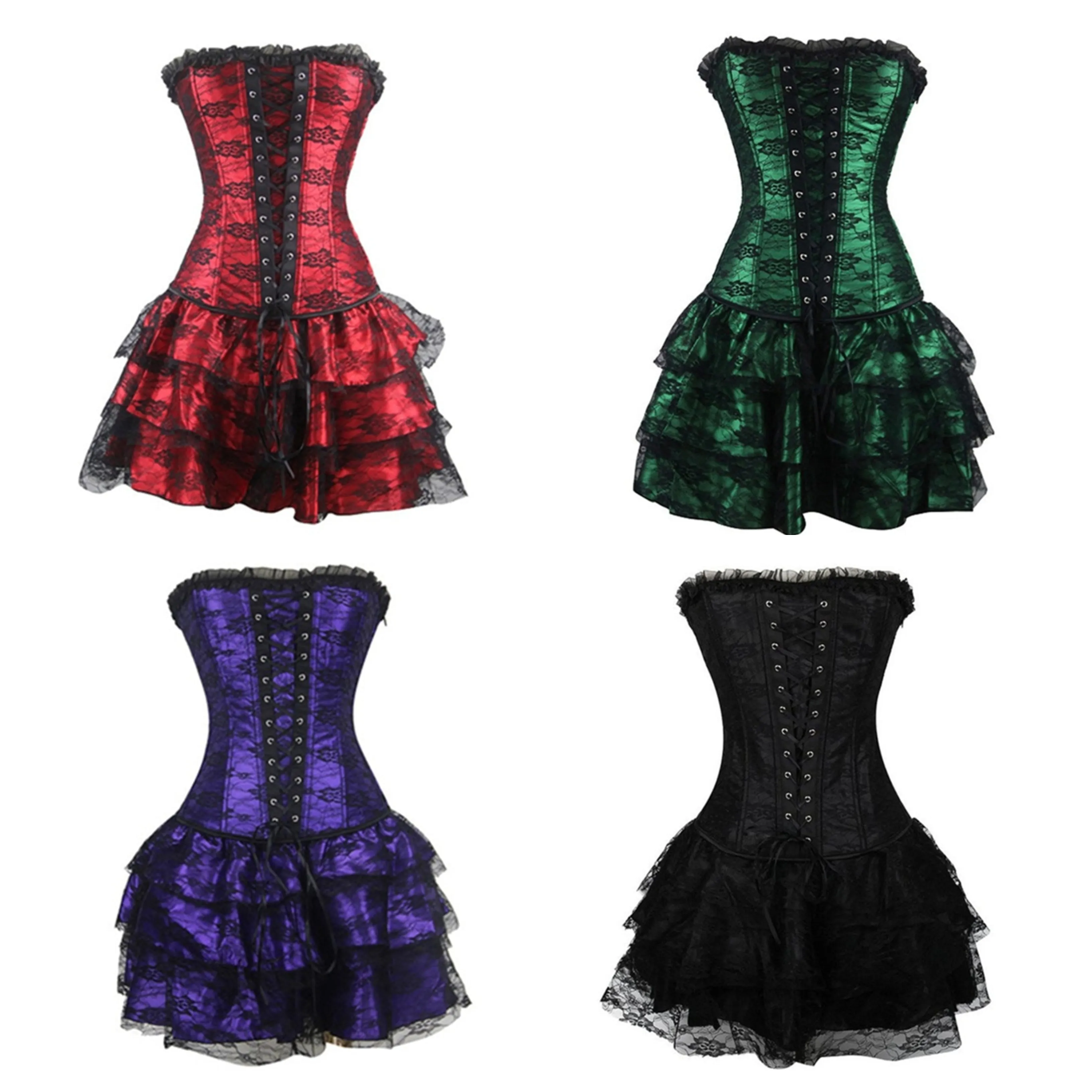 Funki Buys | Dresses | Women's Sweet Bustier Corset Dress Set