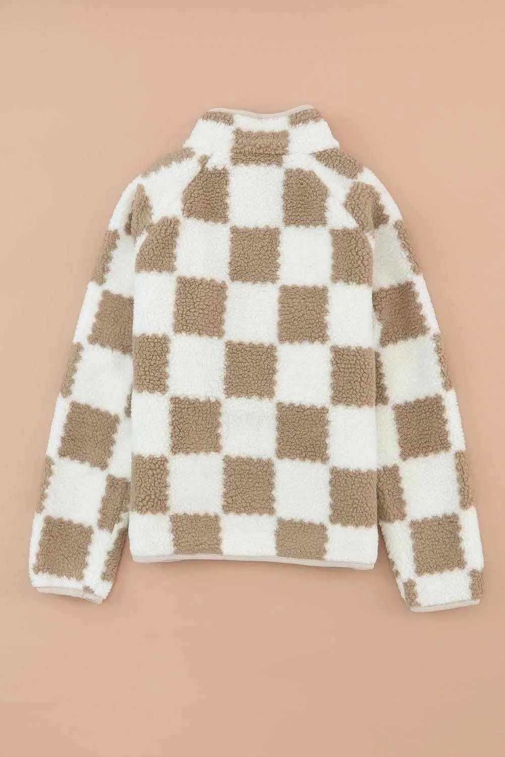 Graph Sherpa Jacket - Cozy Brown Checked Style for Winter