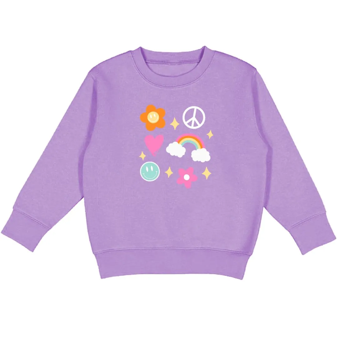 Happy Doodle Sweatshirt - Lavender