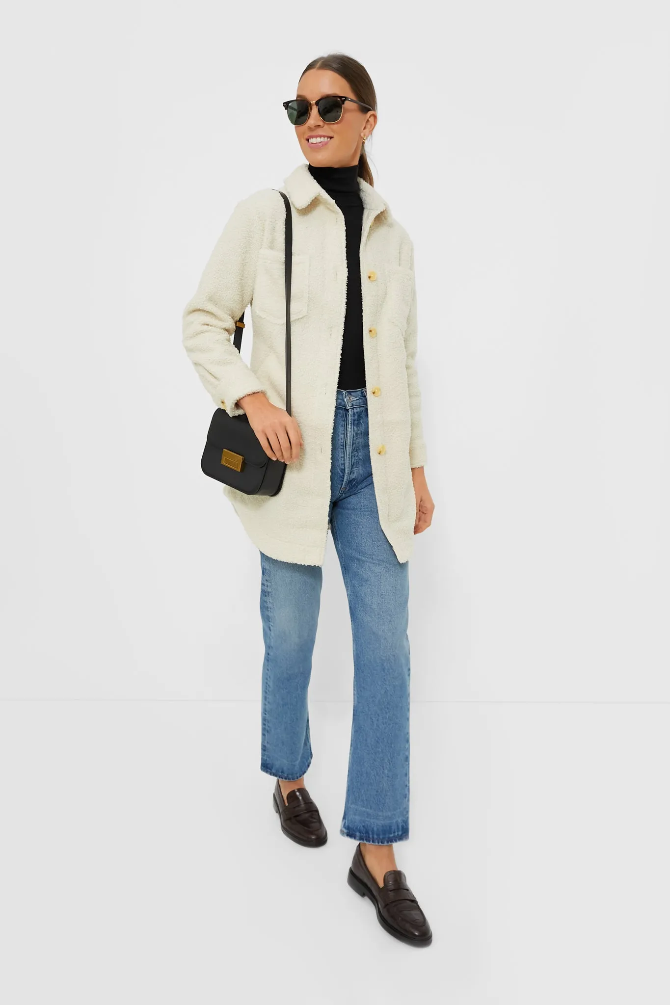 Ivory Sherpa Bailey Shirt Jacket