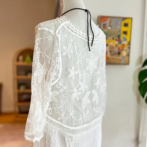 Joni Embroidered White Mini