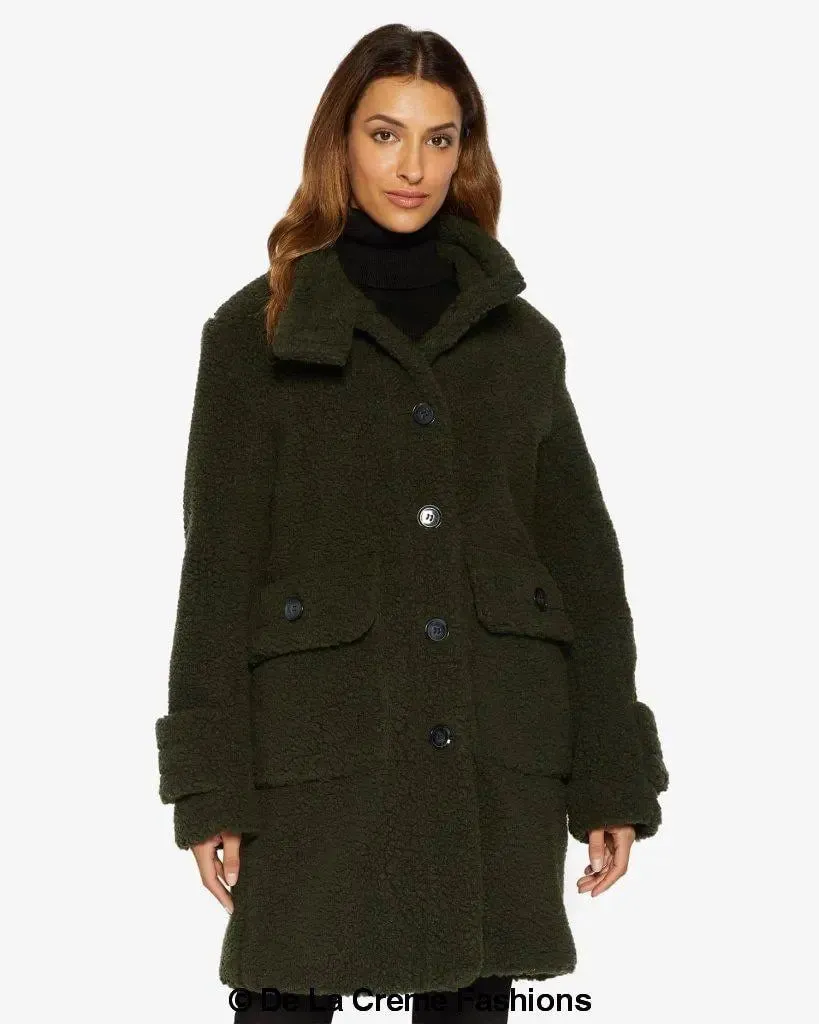 Julie High Neck Borg Teddy Coat