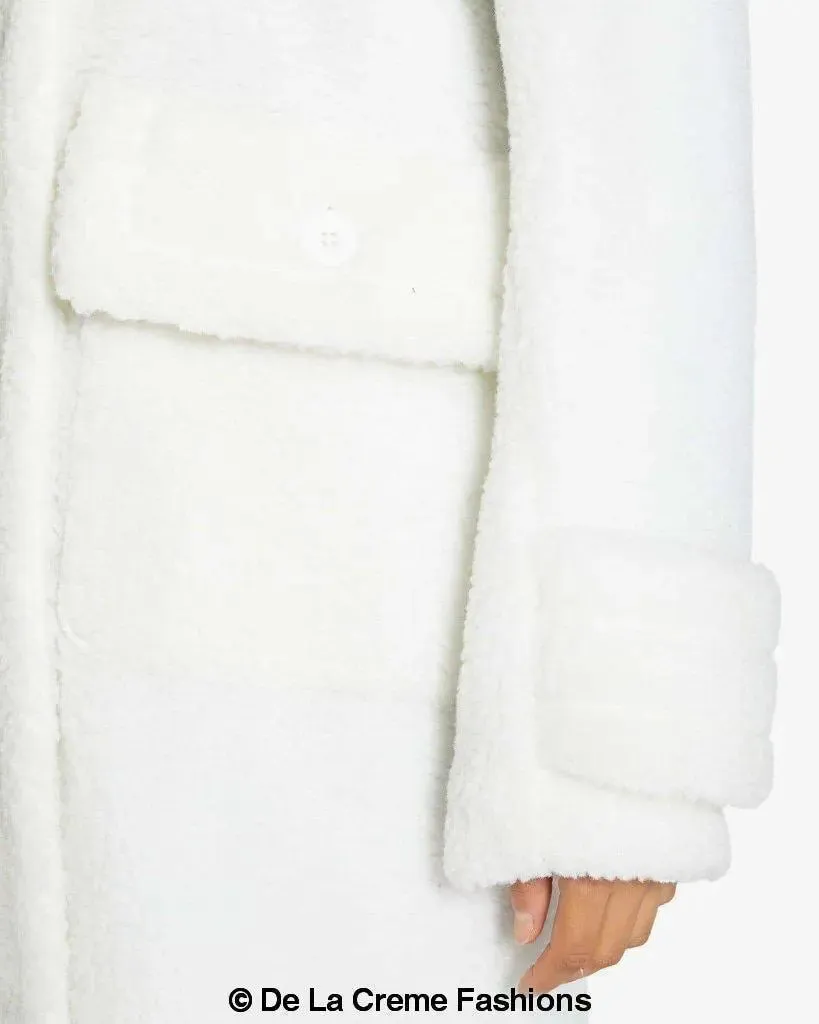 Julie High Neck Borg Teddy Coat