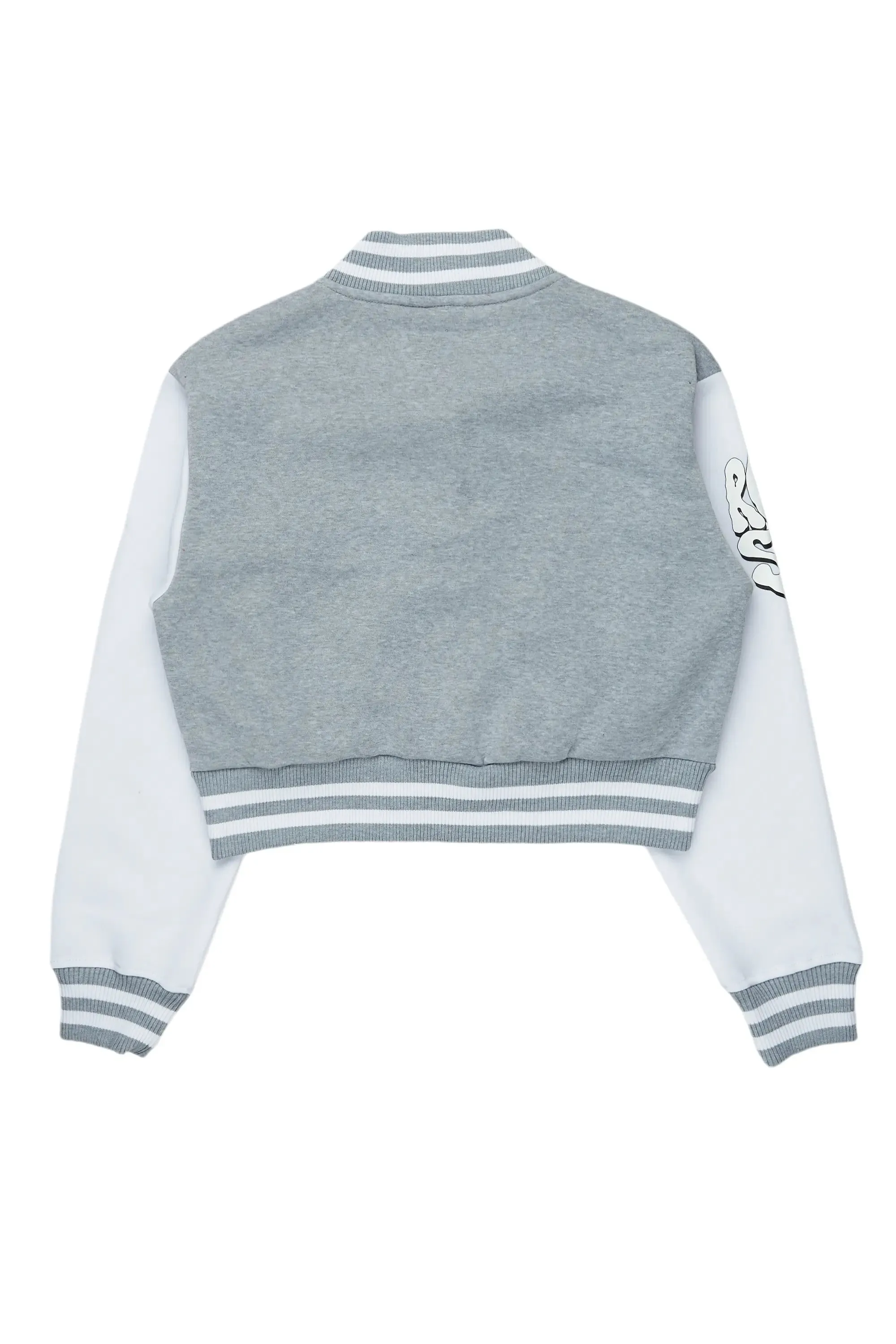 Kesira Heather Grey Varsity Jacket