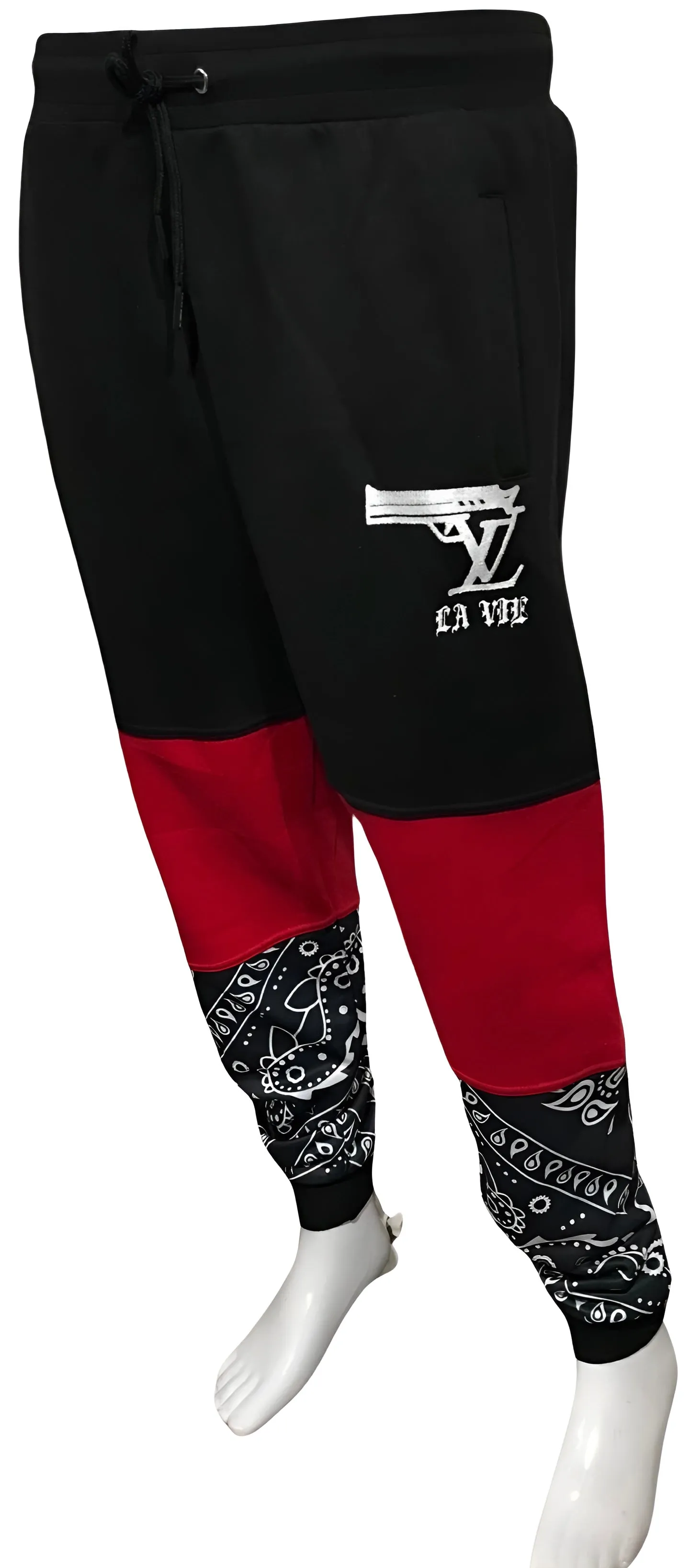 ^LA VIE L0U!$^ CUT & SEW LUXURY JOGGER SWEATPANTS