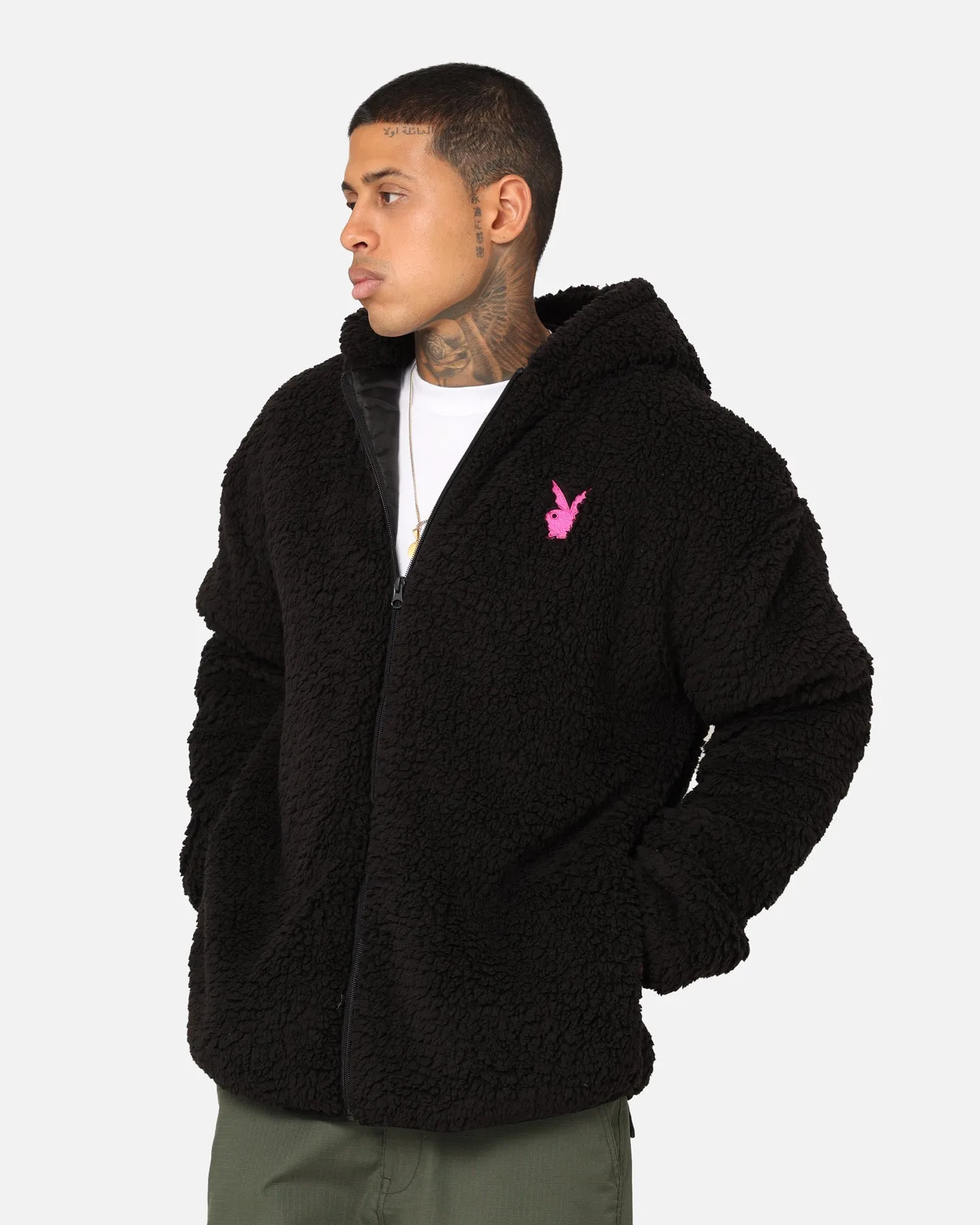 Playboy Bunny O Sherpa Jacket Black