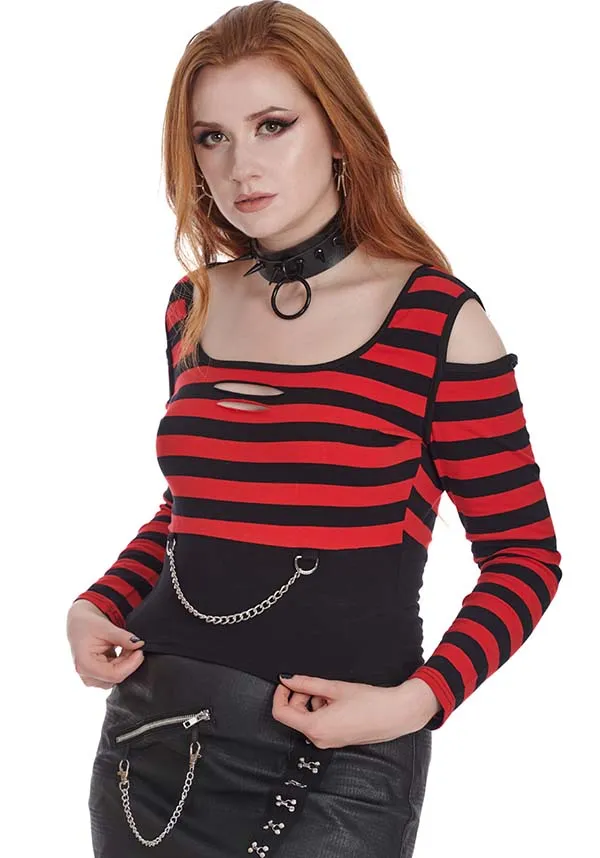 Rebel Chic [Red/Black] | STRIPED TOP*