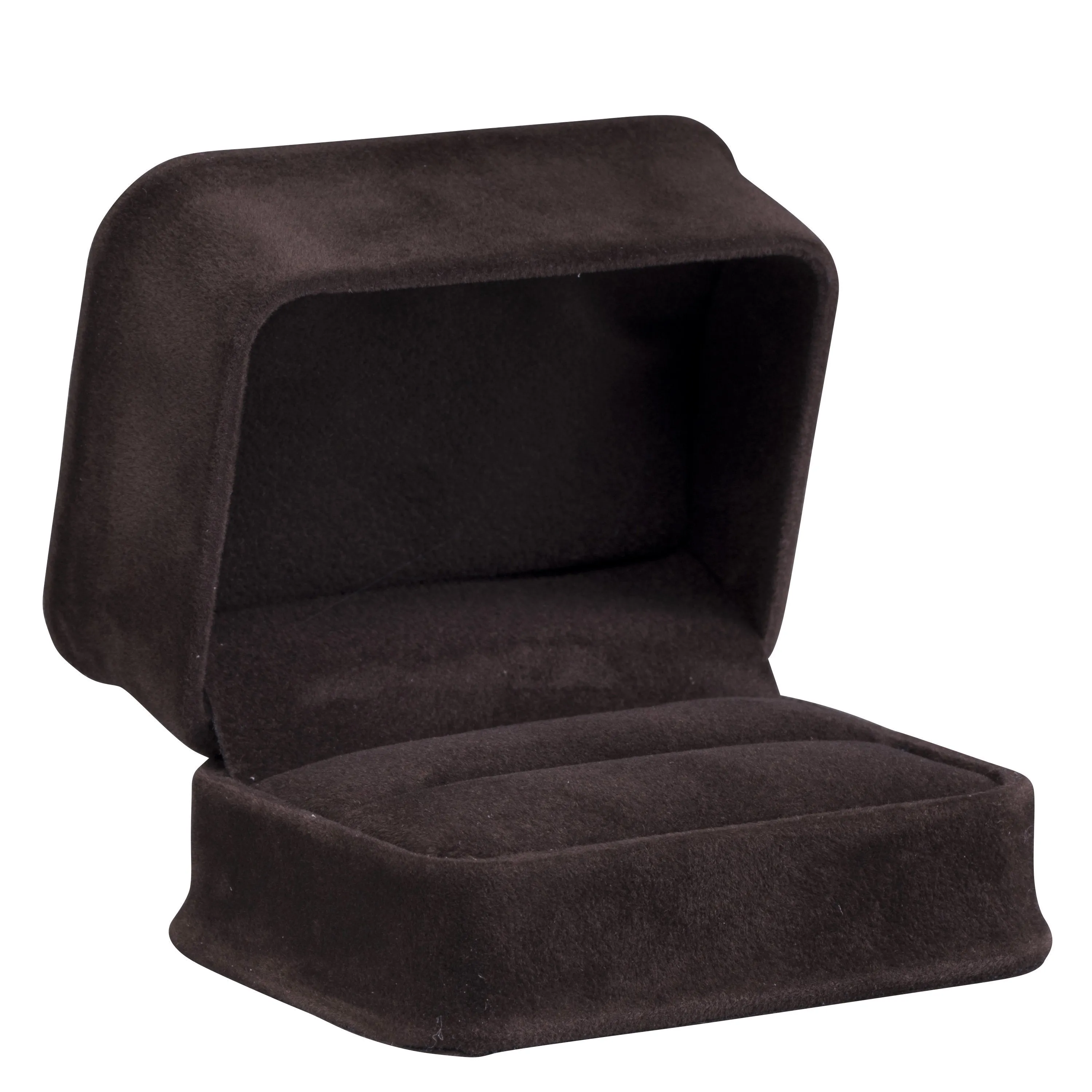 Rich Suede Double Ring Box, Ornate Collection