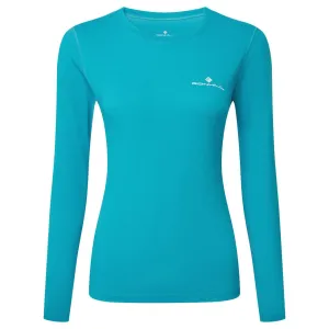 Ronhill Core Long Sleeve Tee (Womens) - Azure/Bright White