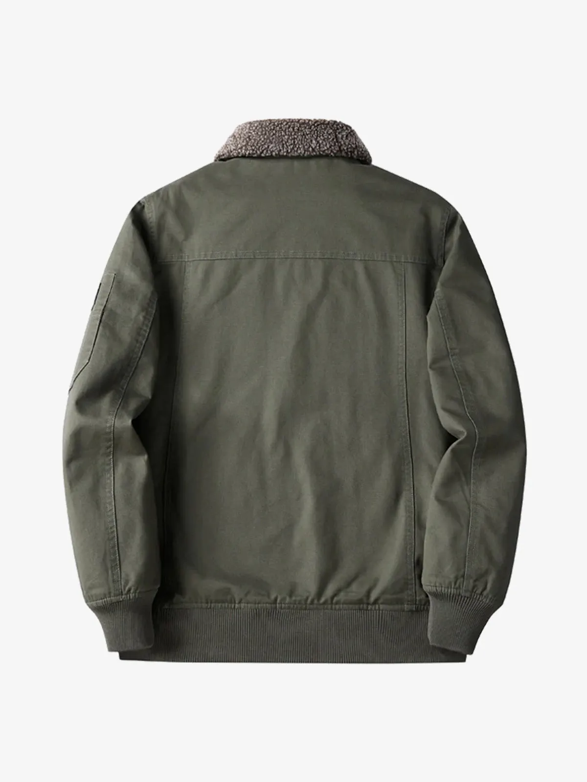 Sherpa-Lined Heavyweight Cotton Aviator Jacket