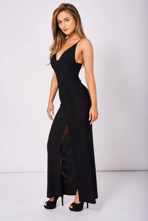 Slinky Deep Plunge Maxi Dress Ex-Branded