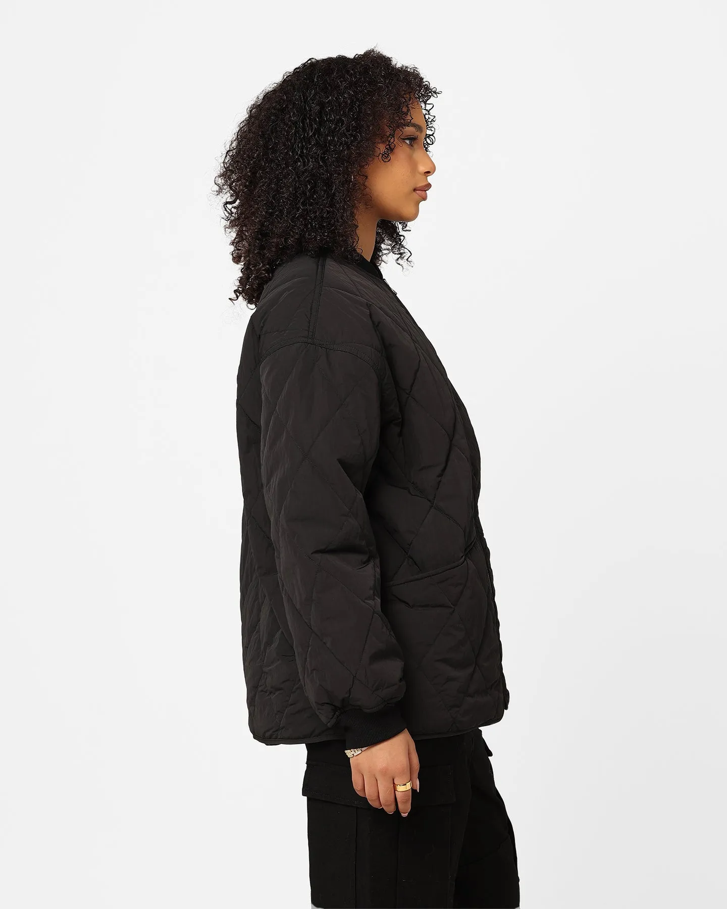 Stussy Women's Dice Quilted Jacket Black