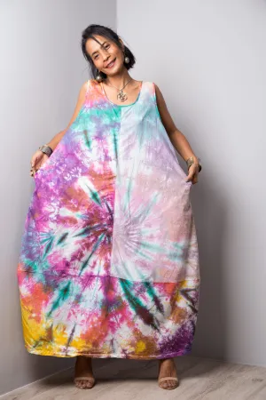 Tie dye patchwork dress