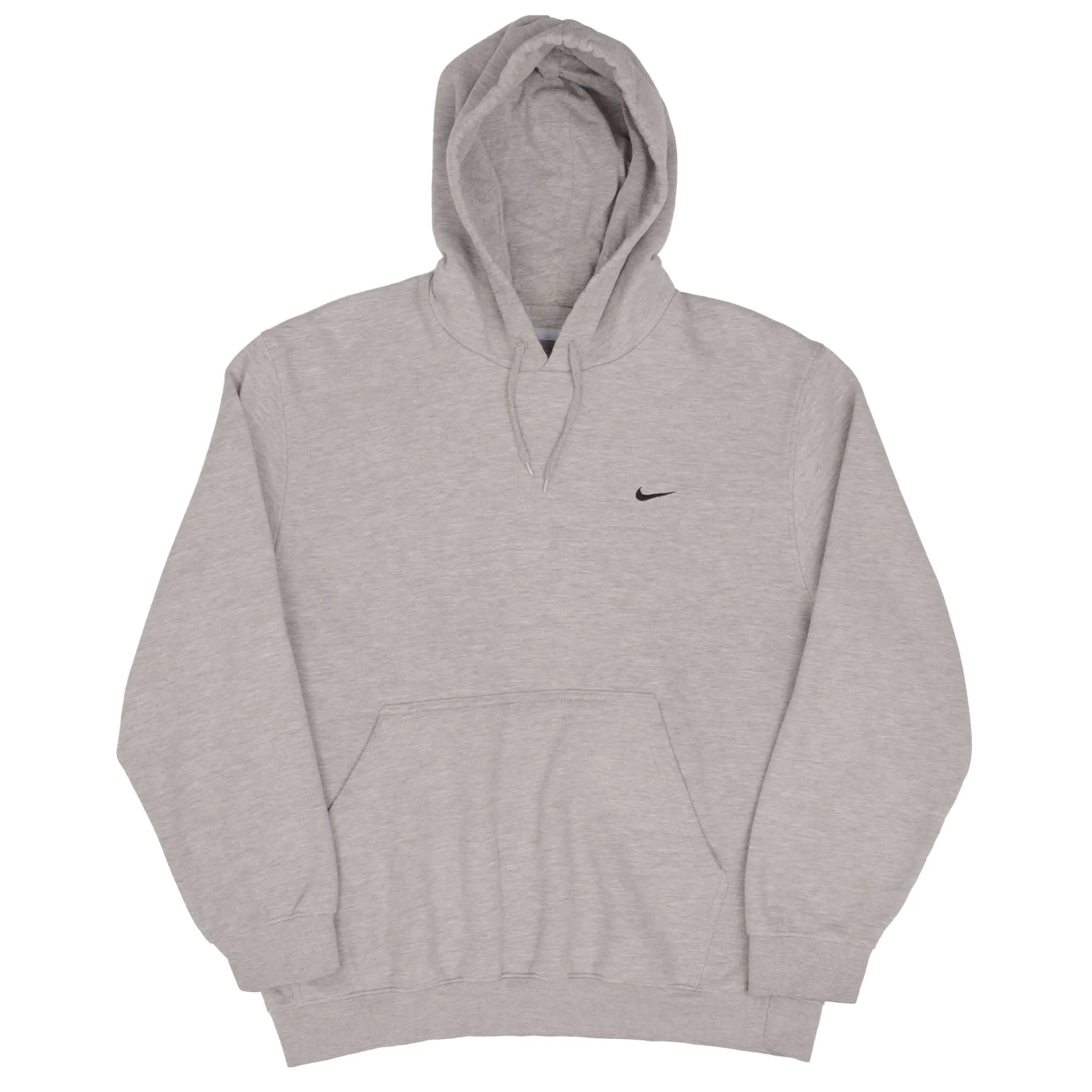 VINTAGE NIKE CLASSIC SWOOSH GRAY HOODIE SWEATSHIRT 2000S SIZE LARGE