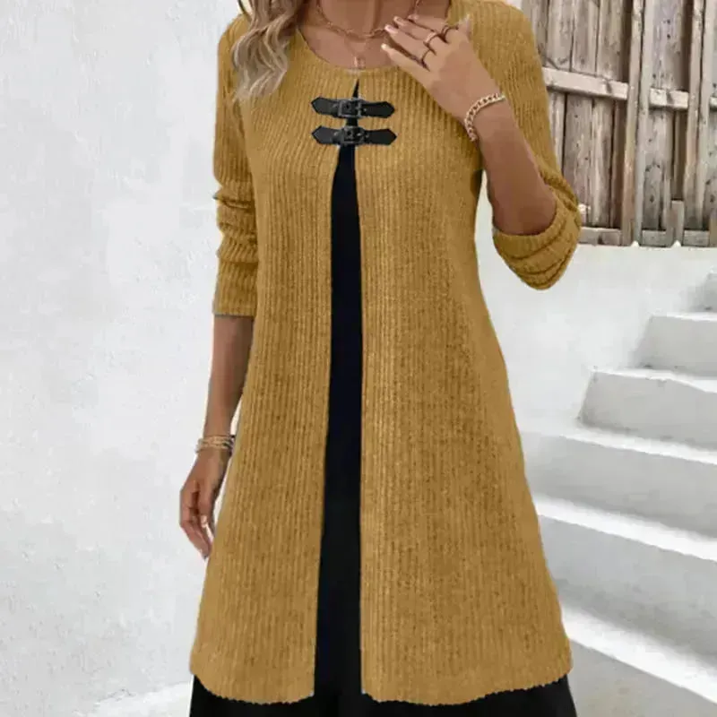 Winter Cashmere  Slim Fit Midi Flared Sweater Dress