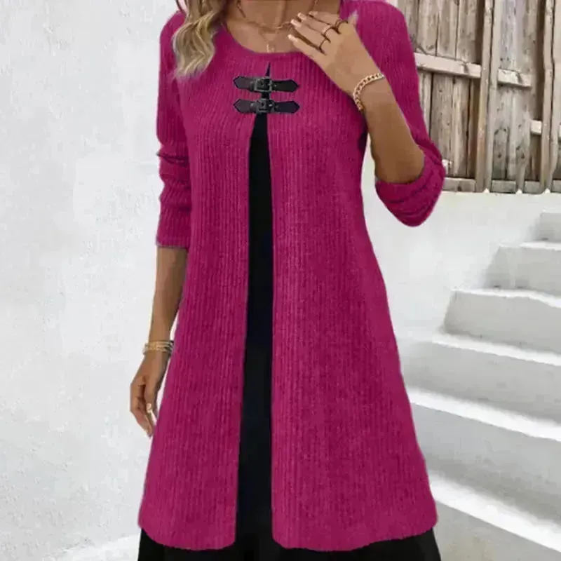 Winter Cashmere  Slim Fit Midi Flared Sweater Dress